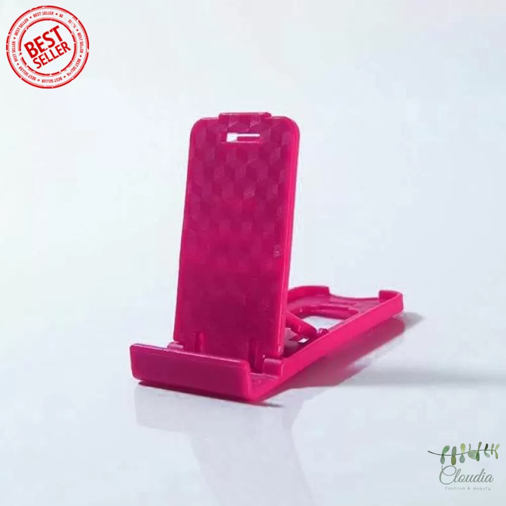 Generic Adjustable Phone Holder Hot Pink Folded - image 1