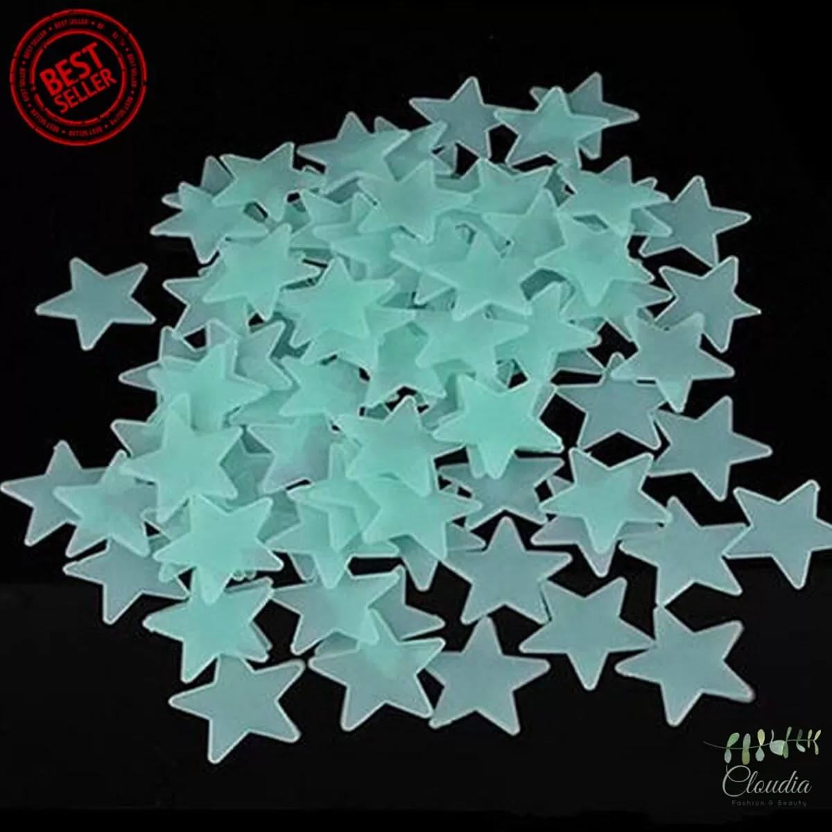 Generic 72Pcs Set Light Blue Fluorescent Radium Stars - image 2