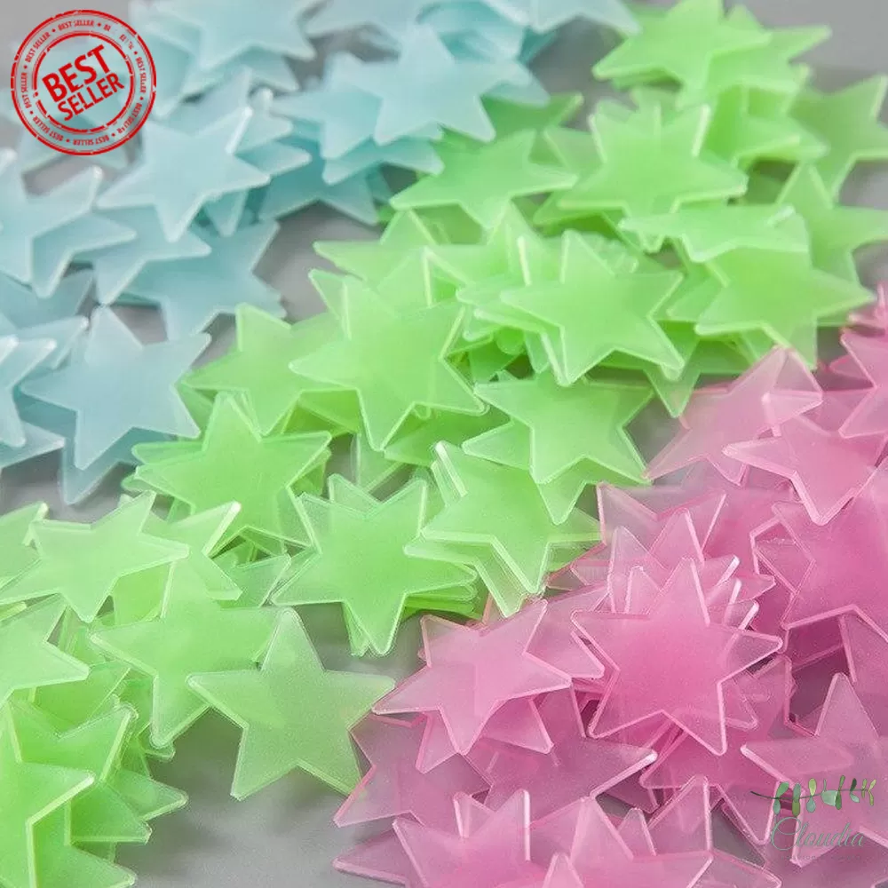 Generic 72Pcs Set Light Blue Fluorescent Radium Stars - image 3
