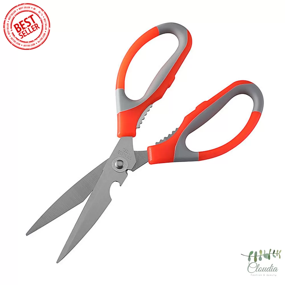 Orange Kitchen Scissors Multifunctional Stainless Steel - image 1