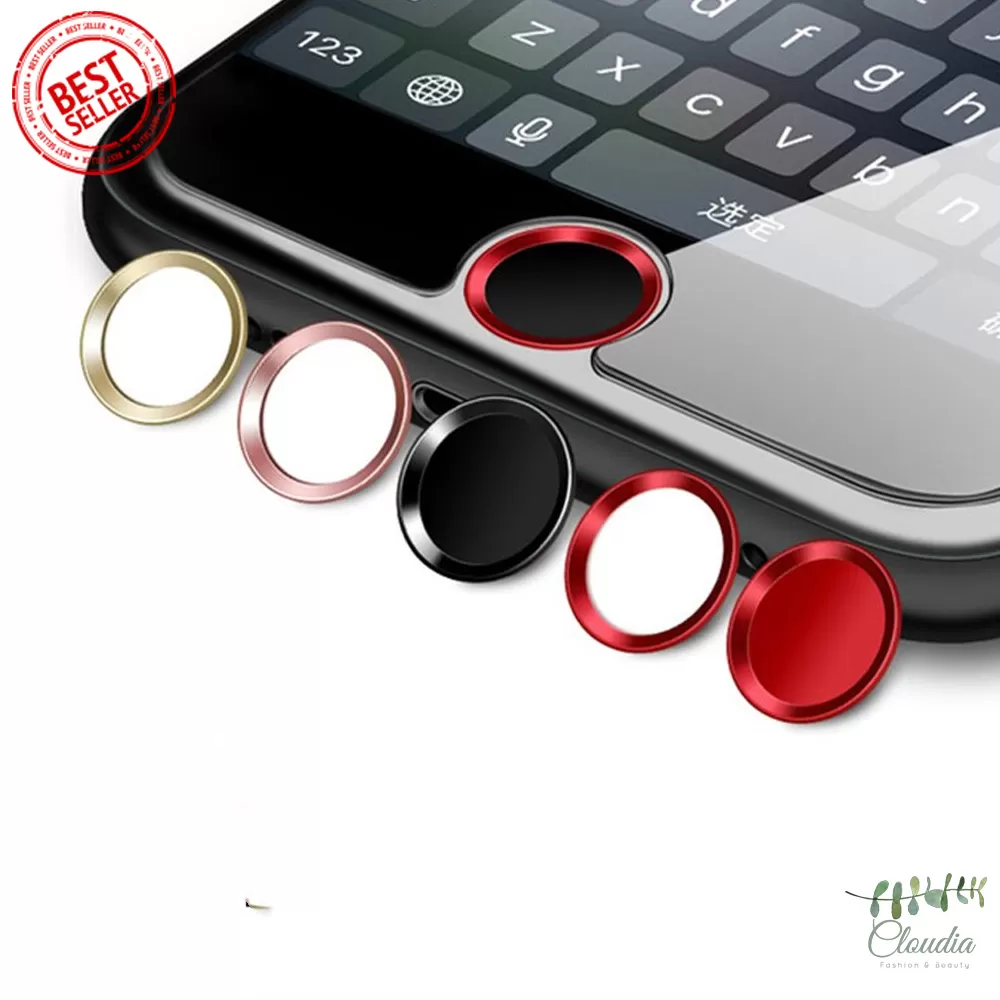 Iphone Red Black Home Button Sticker Fingerprint Support - image 2
