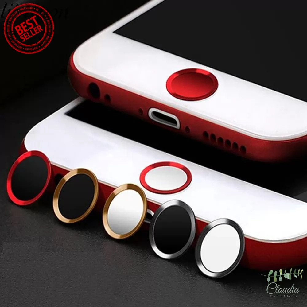 Iphone Red Black Home Button Sticker Fingerprint Support - image 3