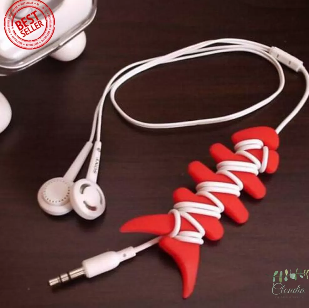 Generic Earphone Winder Cable Holder Reel Fish Bone - image 2