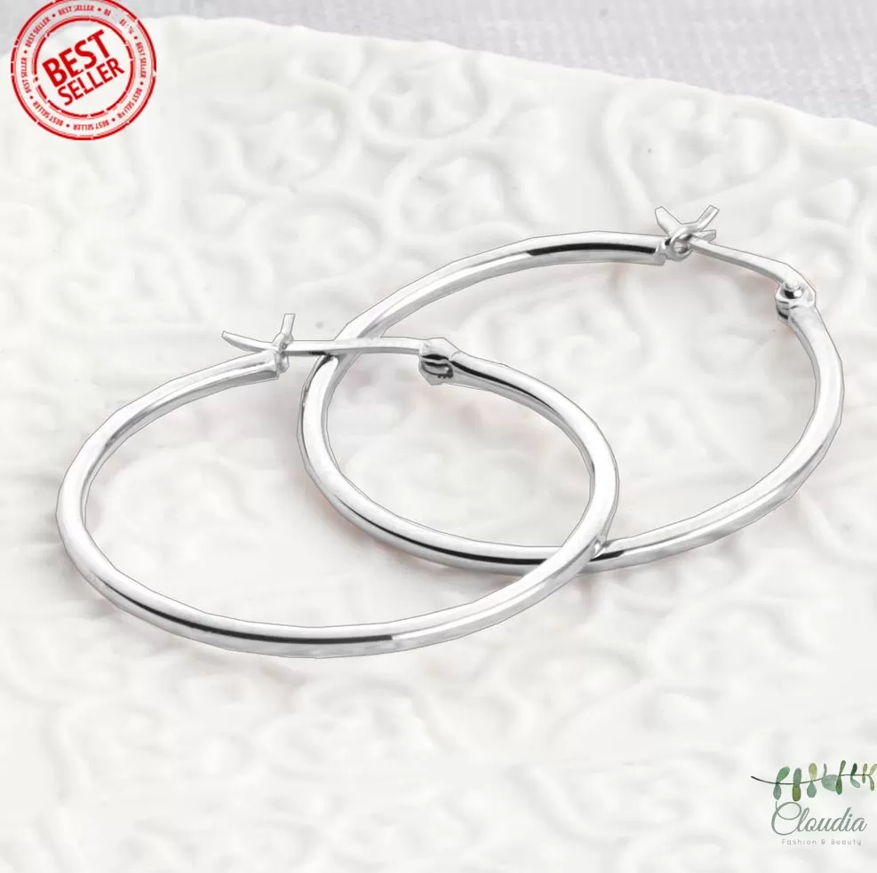 Generic Hoop Earrings Small Size Silver Round Female