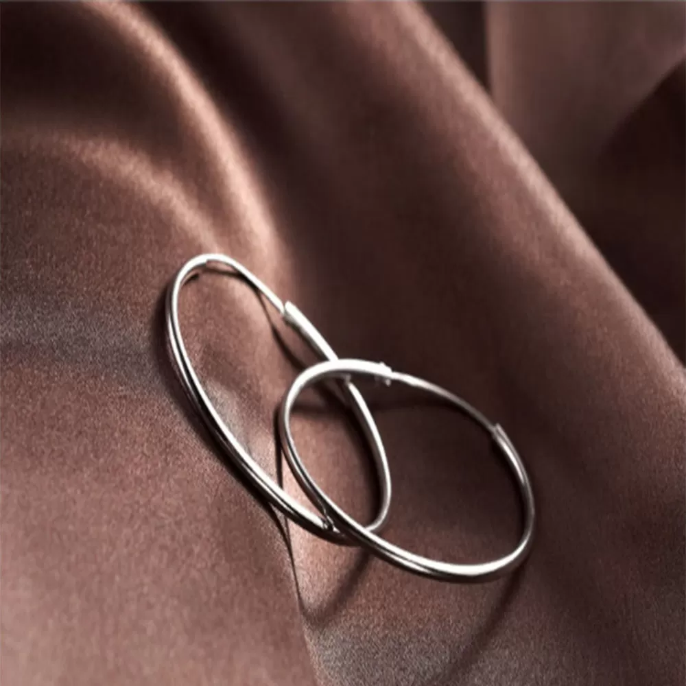 Generic Super Big Hoop Earrings Round Female Silver