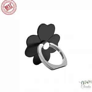 Generic Luxury 360° Metal Finger Ring Holder Black