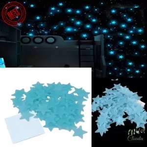 Generic 72Pcs Set Light Blue Fluorescent Radium Stars