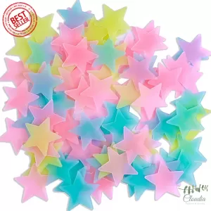 Generic 72Pcs Set Kids Fluorescent Radium Stars Wall Stickers