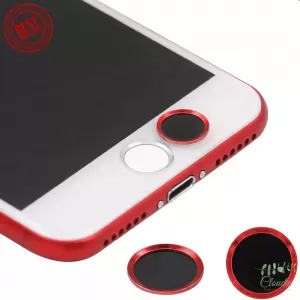 Iphone Red Black Home Button Sticker Fingerprint Support