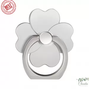 Generic 360 Degree Metal Fold Finger Ring Flower Shape Holder