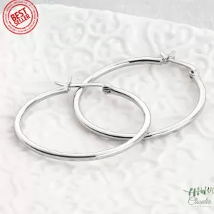 Generic Hoop Earrings Small Size Silver Round Female