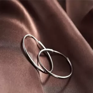 Generic Super Big Hoop Earrings Round Female Silver