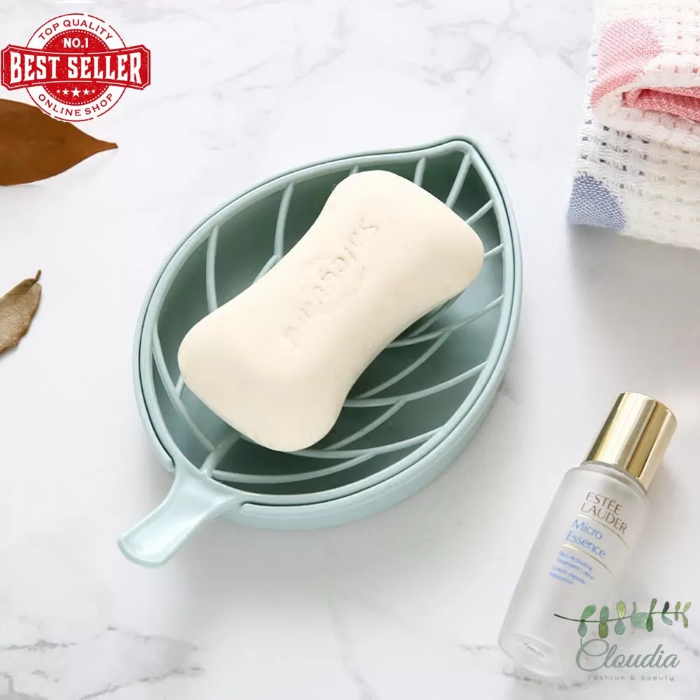 Generic Leaf Shape Double Layer Portable Soap Dish - image 3