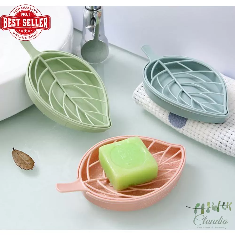 Generic Leaf Shape Double Layer Portable Soap Dish - image 4