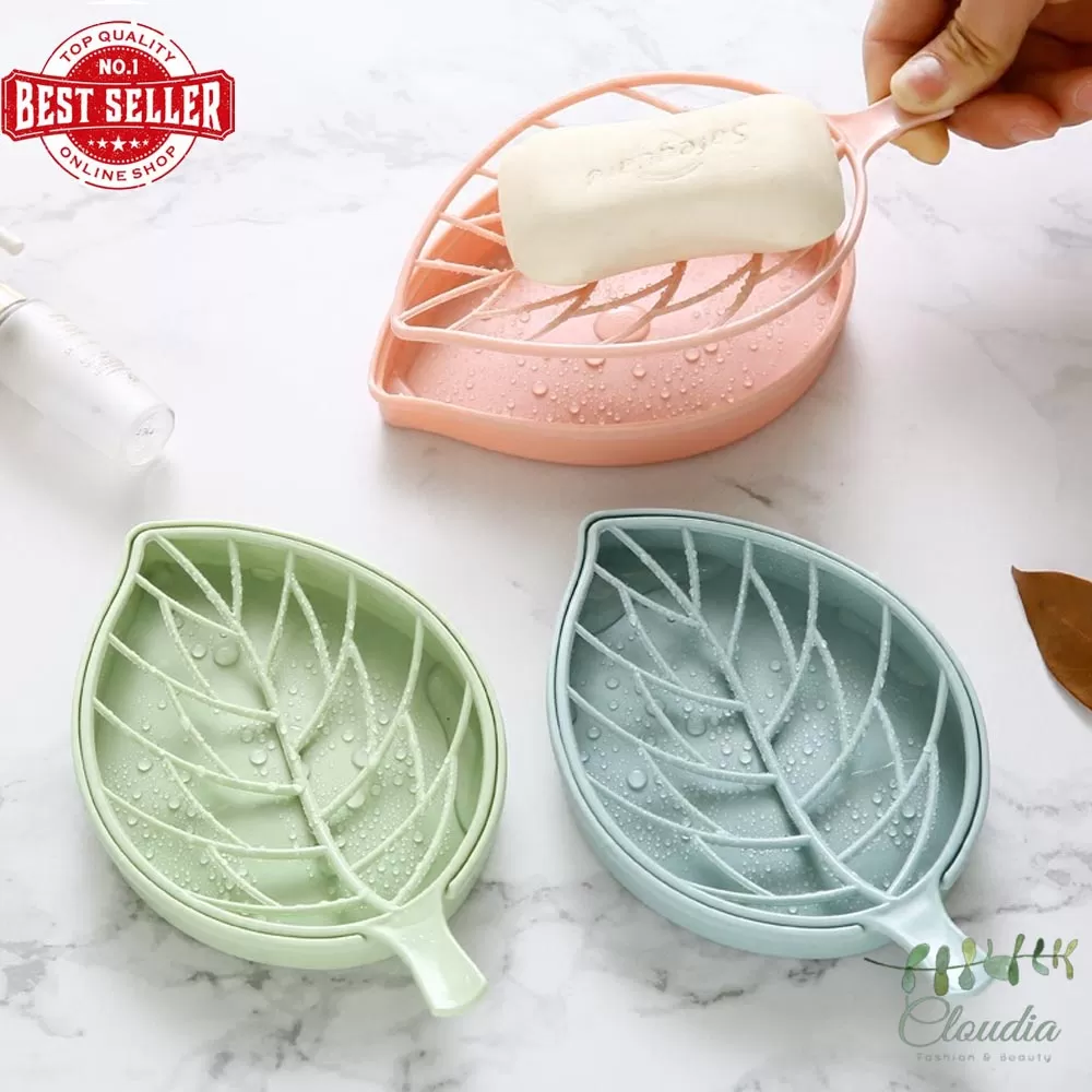 Generic Leaf Shape Double Layer Portable Soap Dish - image 5