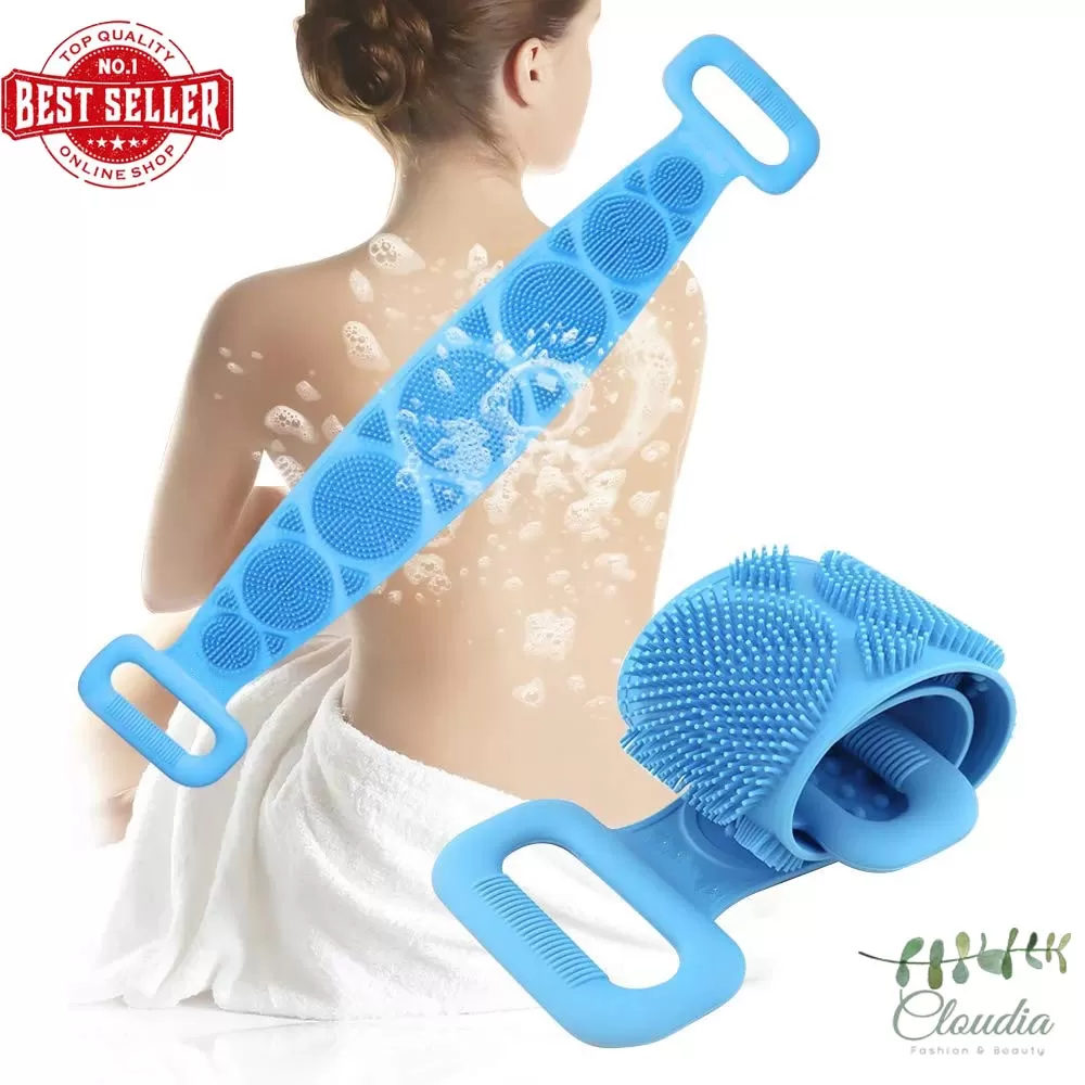 Generic Silicone Back Body Brush Belt Exfoliating Blue - image 1