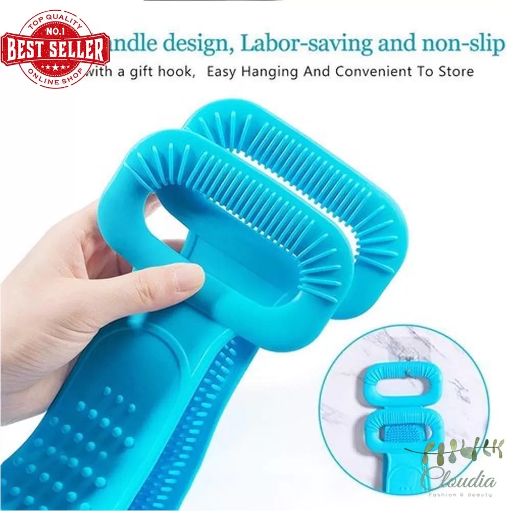 Generic Silicone Back Body Brush Belt Exfoliating Blue - image 2