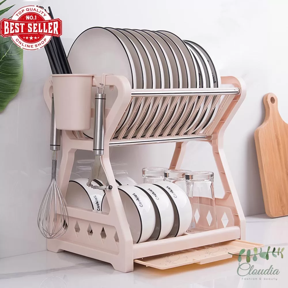 Claudia Household Dish Drying Rack Multifunctional Double-Layer