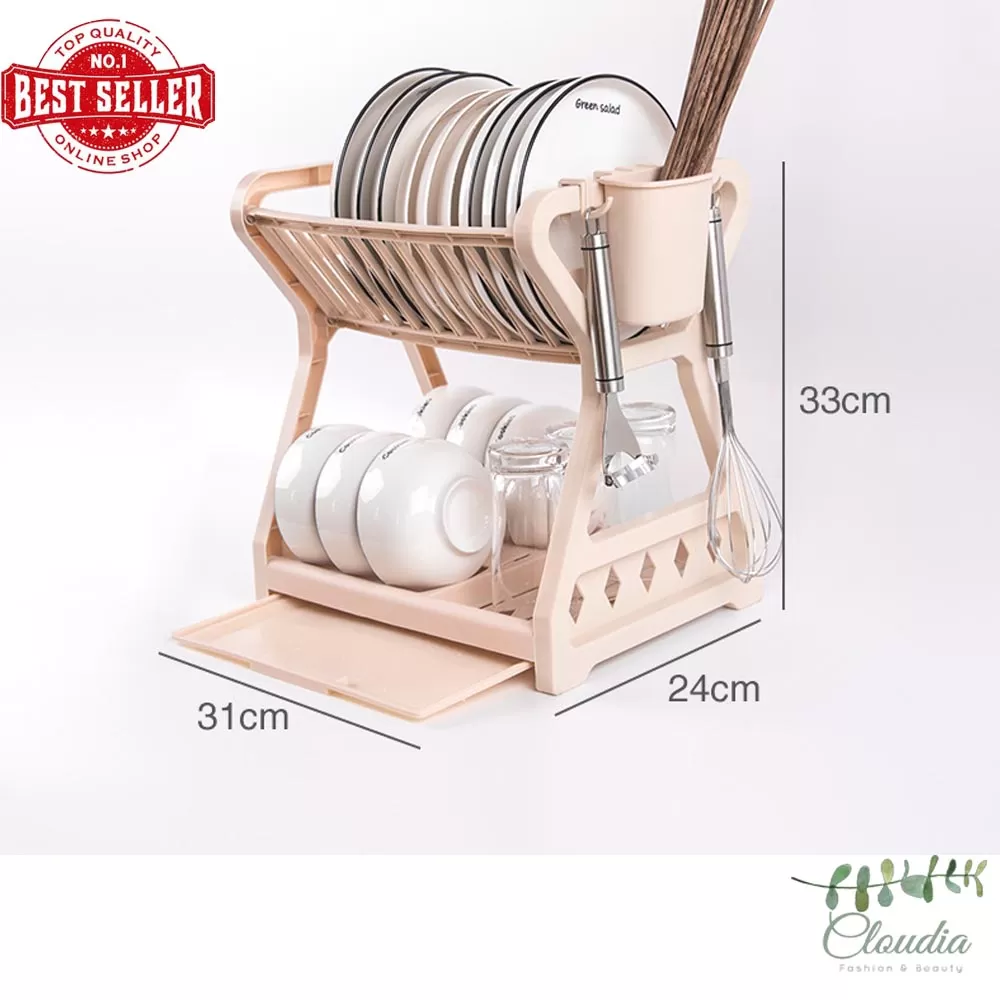 Claudia Household Dish Drying Rack Multifunctional Double-Layer - image 2