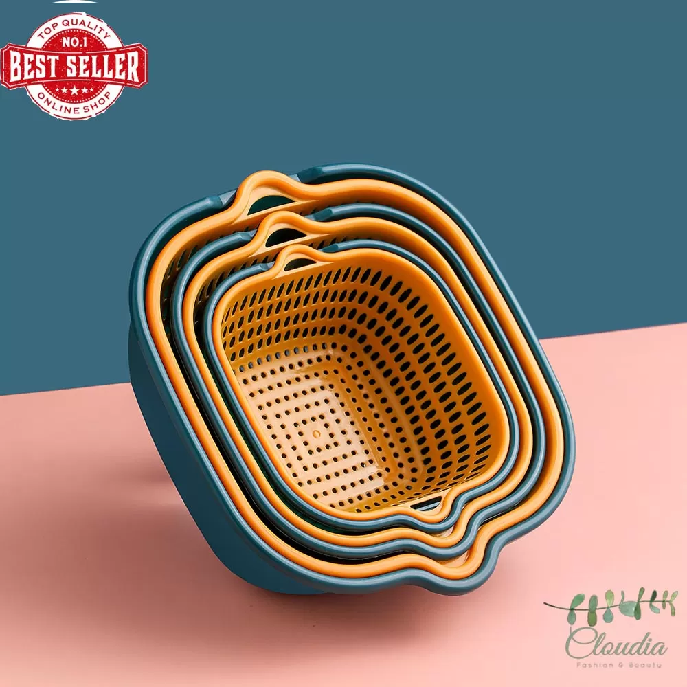 Generic 6Pcs Multifunctional Drain Basket Dark Green Orange - image 2
