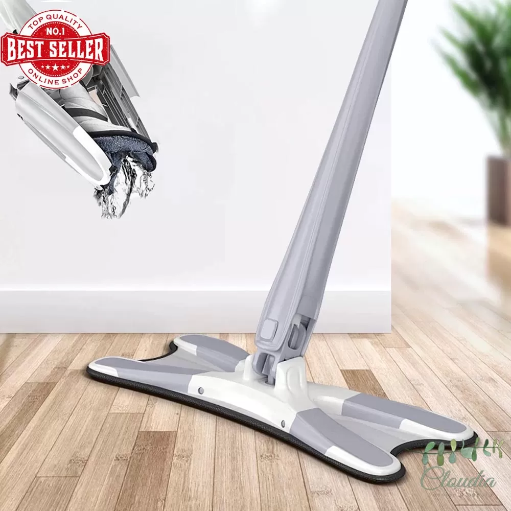Generic X-Type Flat Floor Mop with Replaceable Heads - image 2