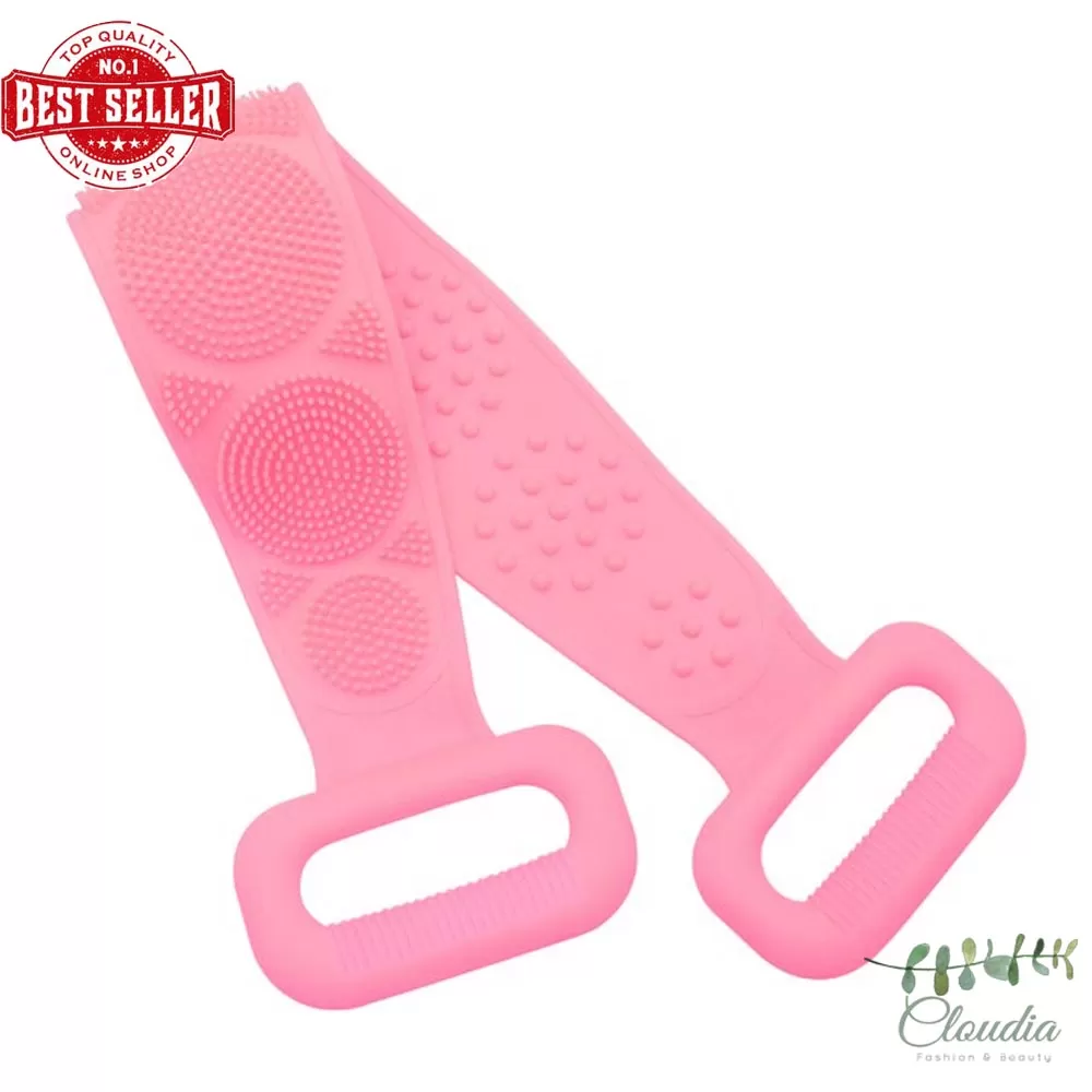 Generic Silicone Body Brush Exfoliating Bath Belt Pink - image 1