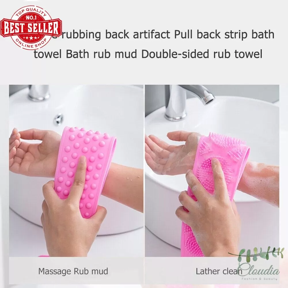 Generic Silicone Body Brush Exfoliating Bath Belt Pink - image 3