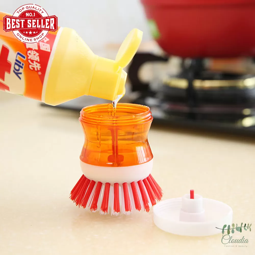 Claudia Kitchen Dish Brush with Soap Dispenser - image 2