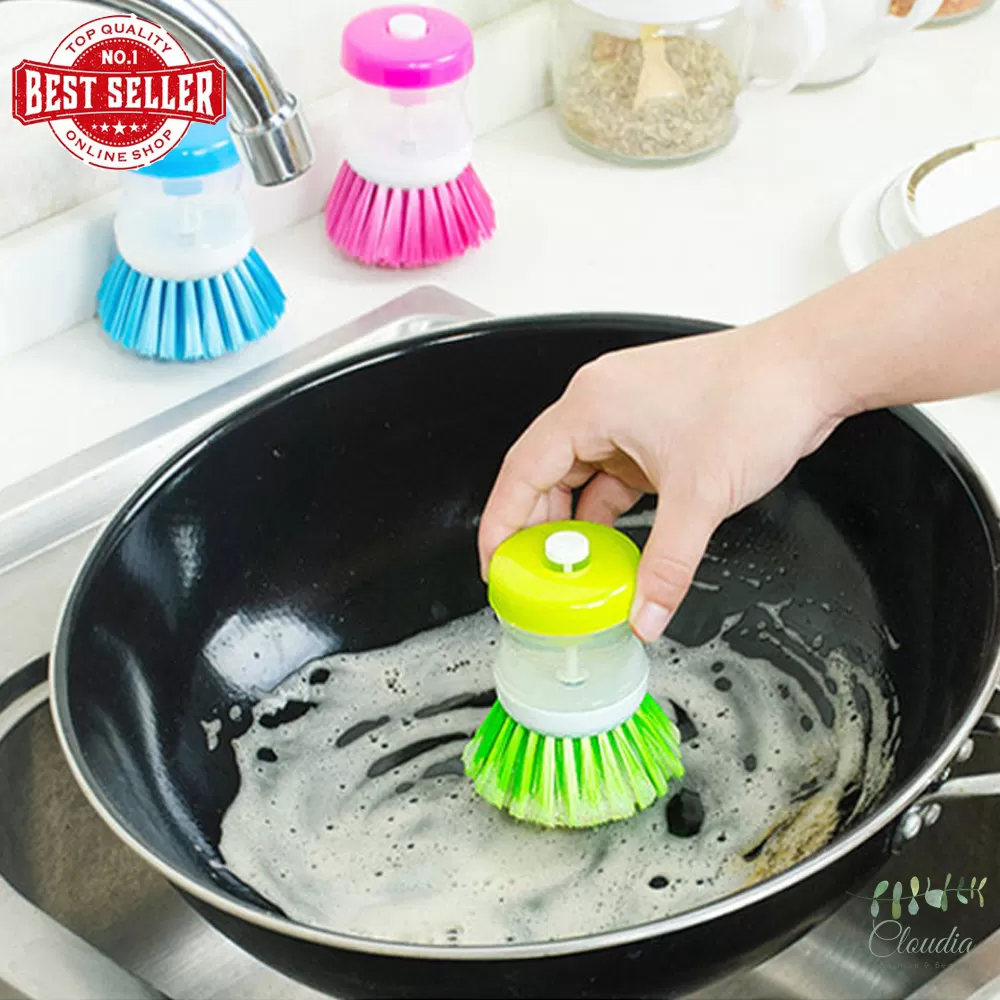Claudia Kitchen Dish Brush with Soap Dispenser - image 4