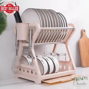 Claudia Household Dish Drying Rack Multifunctional Double-Layer