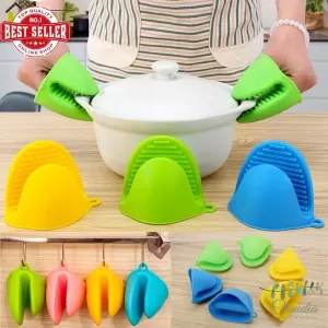 Generic 2 Pcs Silicone Oven Finger Gloves Heat Insulated