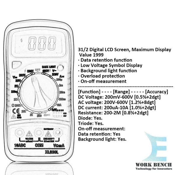 Generic XL830L Portable Digital Multimeter Backlight - image 2