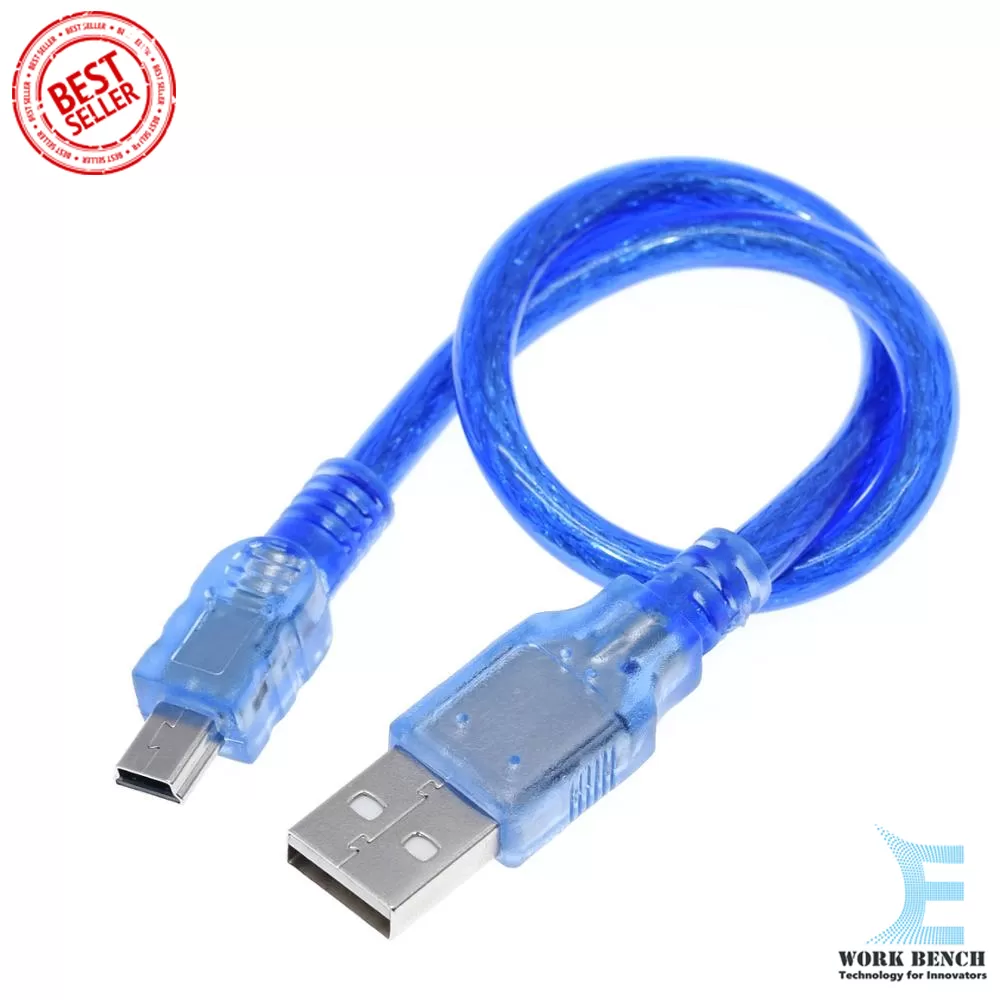 Arduino Nano 3.0 30cm USB to Mini USB Cable Blue