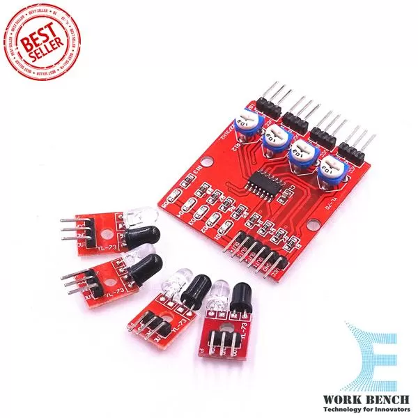 Four Way 4 Channel Infrared Detector Tracking Line Obstacle - image 1