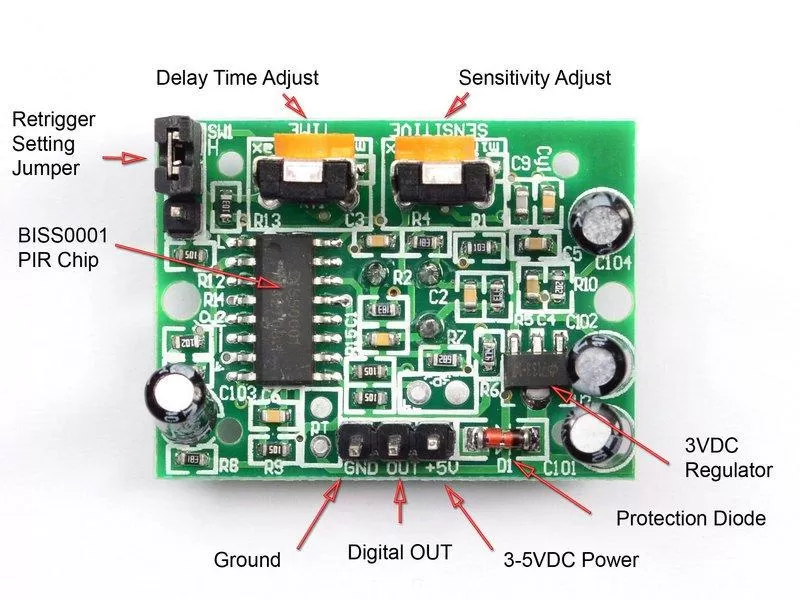 Generic HC-SR501 Adjust Infrared PIR Motion Sensor - image 3