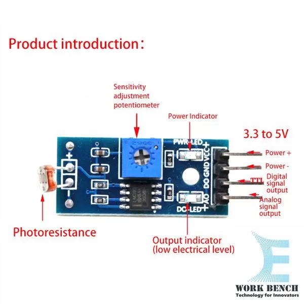 Generic Photoresistor Sensor Module Light Brightness Detect