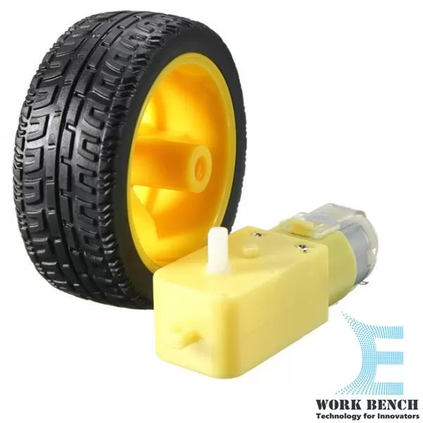 TONQUU Smart Car Robot Plastic Tire Wheel With Dc 3-6V Gear Motor