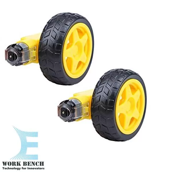 TONQUU Smart Car Robot Plastic Tire Wheel With Dc 3-6V Gear Motor - image 3