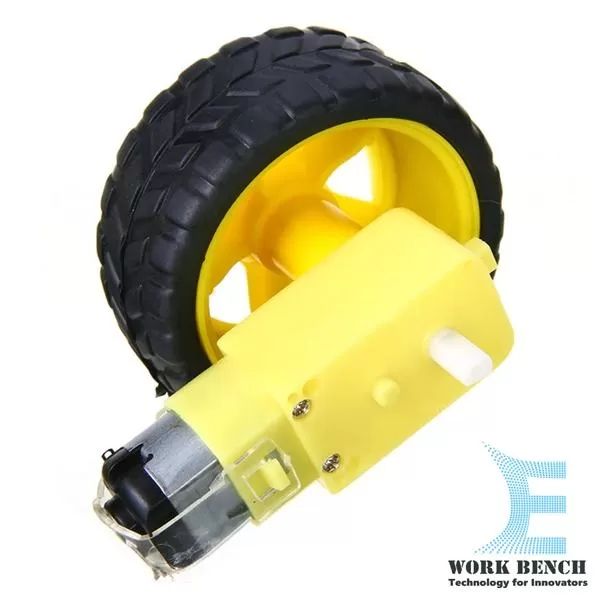 TONQUU Smart Car Robot Plastic Tire Wheel With Dc 3-6V Gear Motor - image 4
