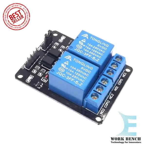 Generic 2-Channel Relay Module with Optocoupler 5V