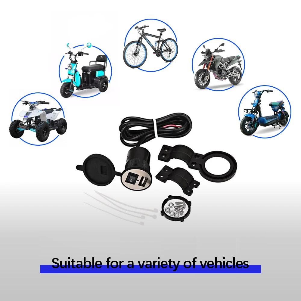 12V 24V USB Bike Motorcycle Motorbike Phone Charger - image 3