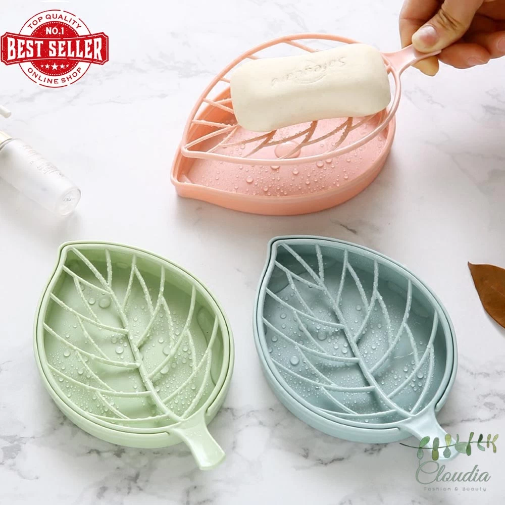 Generic Double Layer Leaf Shape Soap Holder - image 2