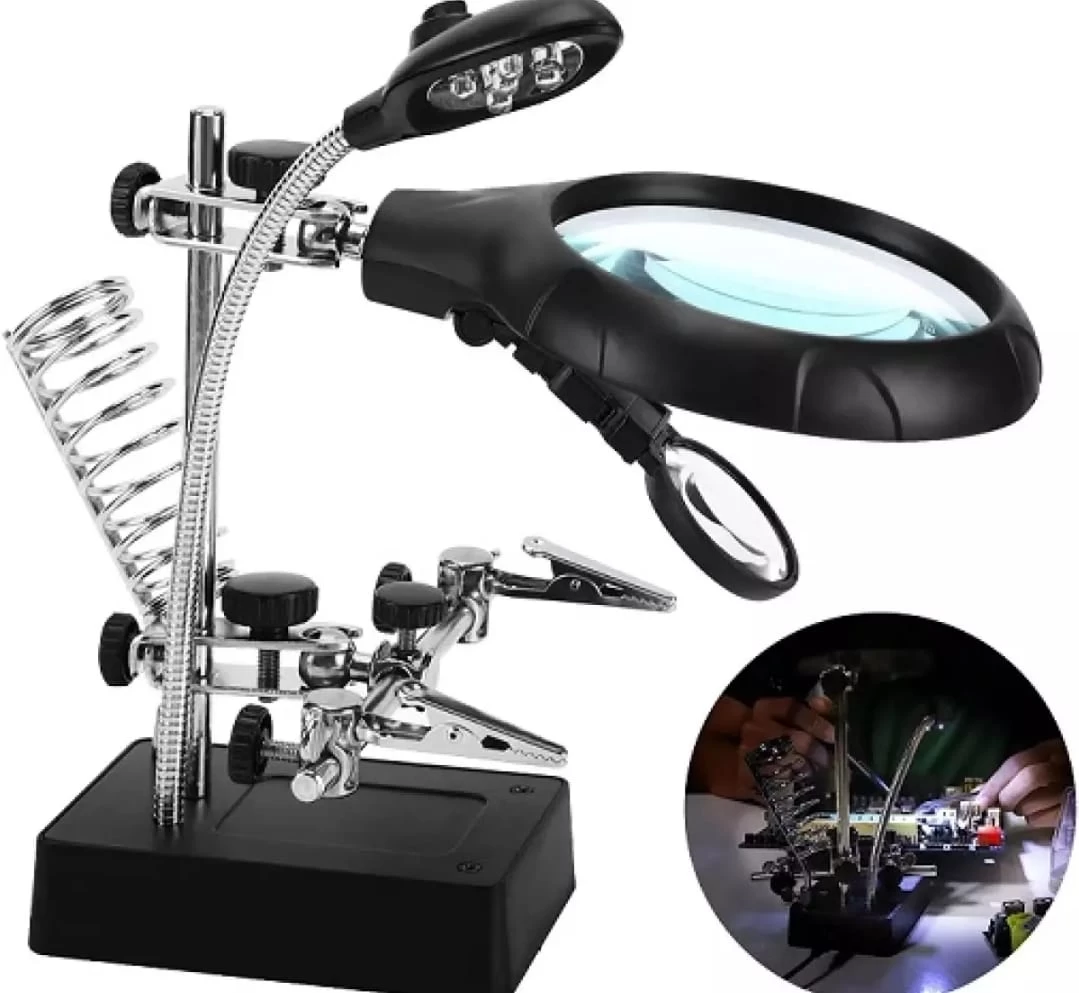 Generic 2.5X 7.5X 10X LED Light Magnifier Soldering Station - image 3