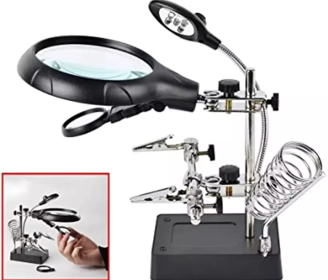 Generic 2.5X 7.5X 10X LED Light Magnifier Soldering Station