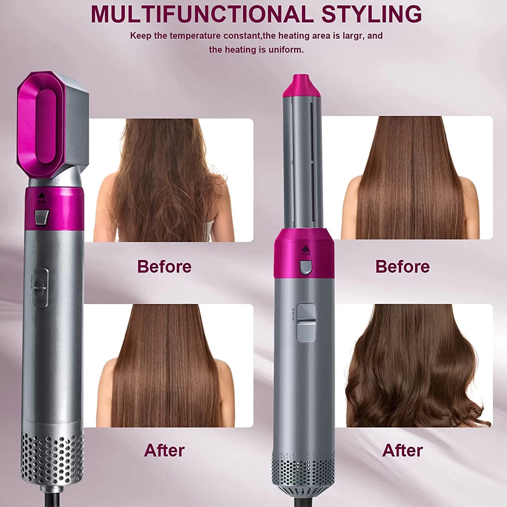 Generic 5 in 1 Hair Comb Set Wet Dry Straightening 3 Temperature - image 2