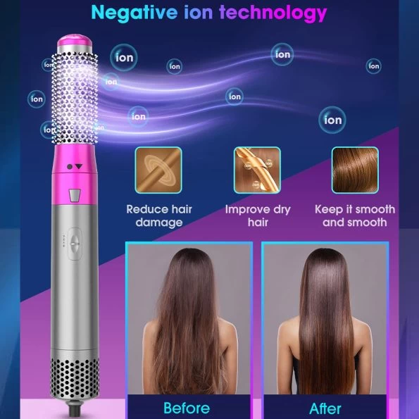 Generic 5 in 1 Hair Comb Set Wet Dry Straightening 3 Temperature - image 8