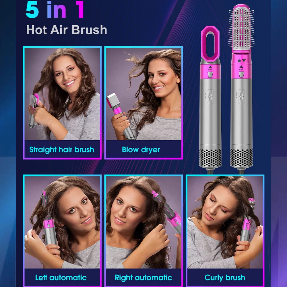 Generic 5 in 1 Hair Comb Set Wet Dry Straightening 3 Temperature - image 9