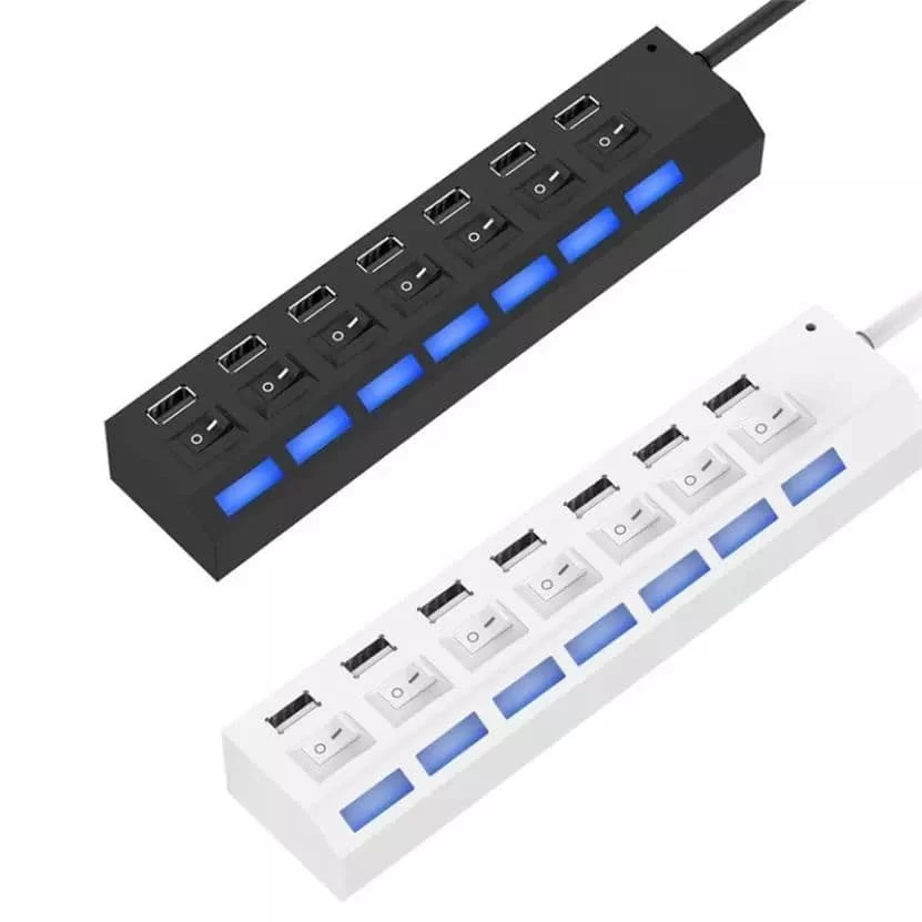 Generic 7 Port USB Hub USB 2.0 Multi Power Adapter - image 1