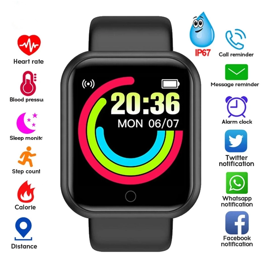 Generic D20 Smartwatch Fitness Tracker Bluetooth - image 1