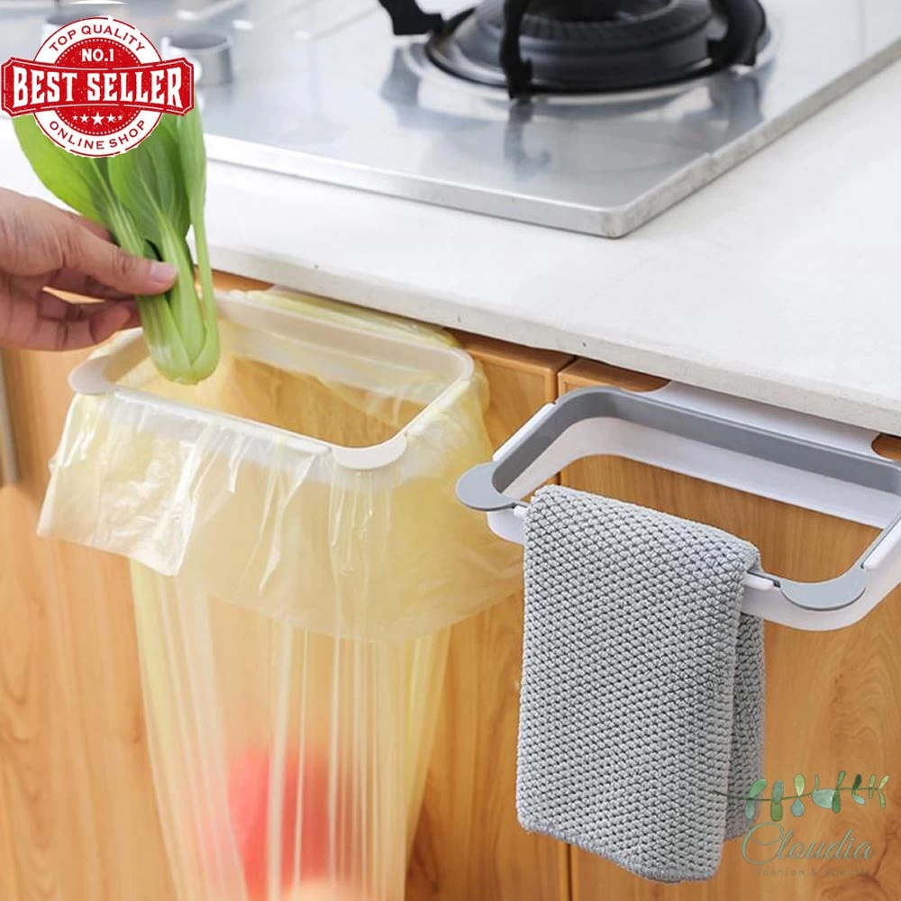 Generic Plastic Hanging Pantry Garbage Bag Rack Holder - image 3